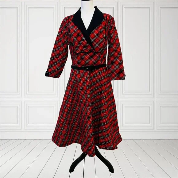 slim fit dress slacks Tropical Fit & Flare Dress| Retro & Vintage Dresses M